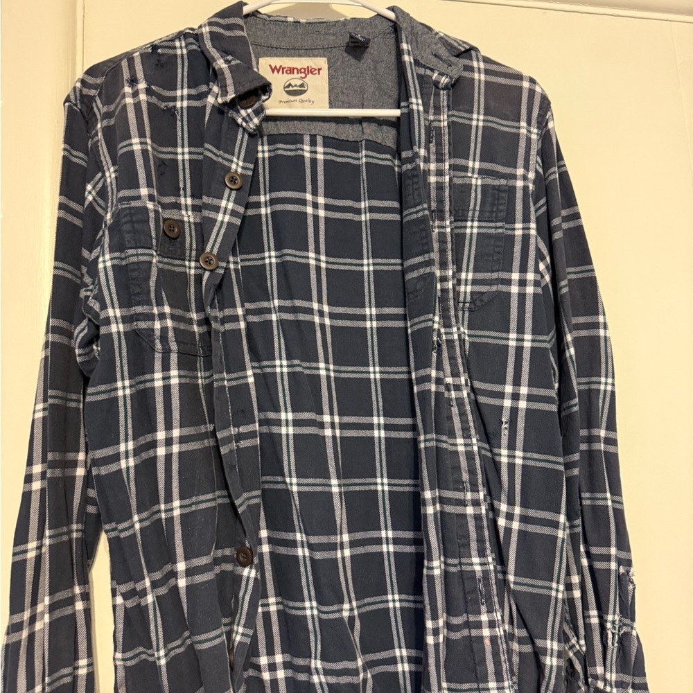 Wrangler Black and White Lightweight Shirt Jacket